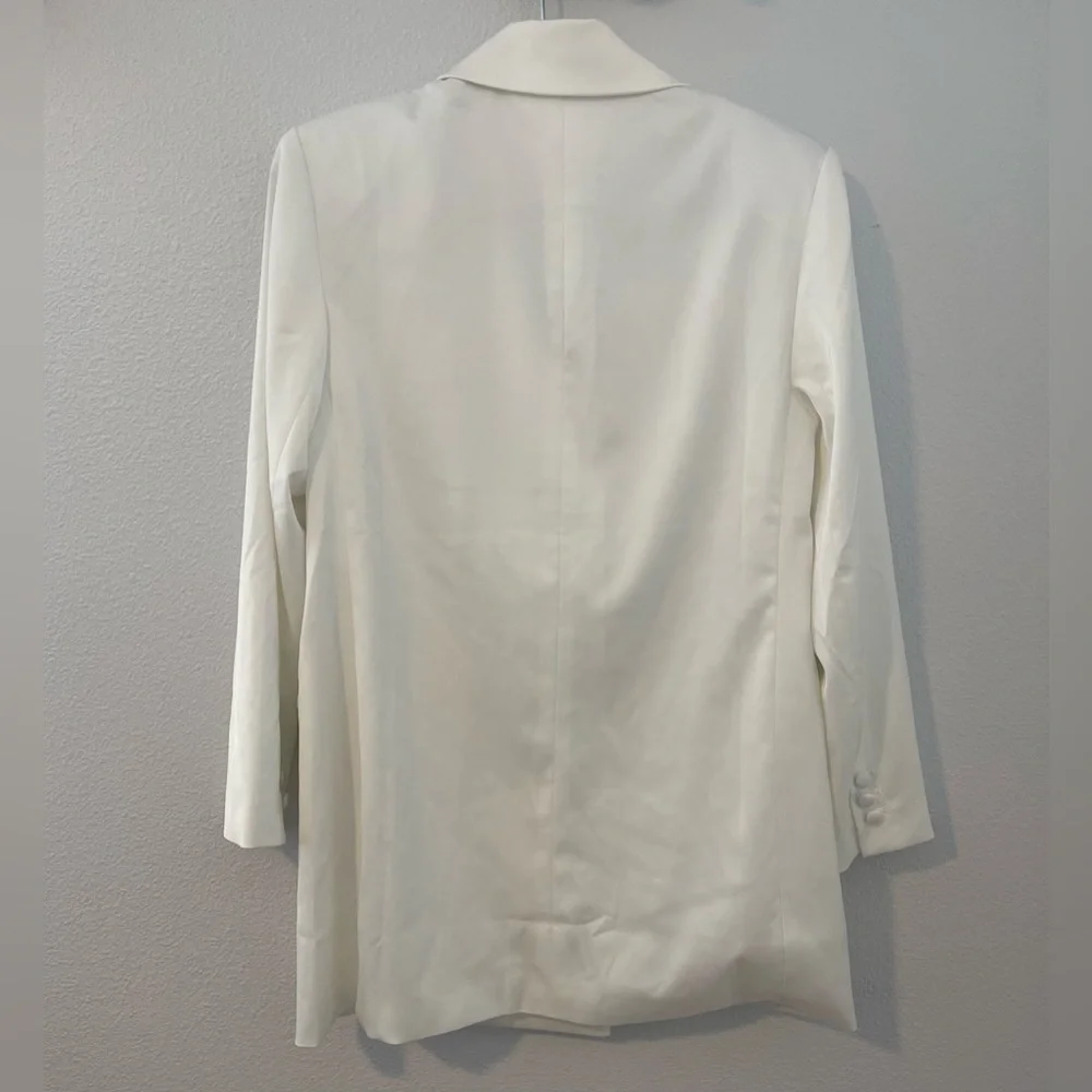 Kerrently x The Drop Limited Edition Satin White Double-Breasted Mini Dress - Picture 8 of 9